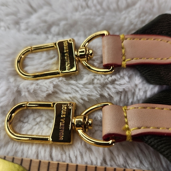 Handbag Strap Multi Pochette Accessories Army Green Strap Monogram Canvas - Picture 3 of 9